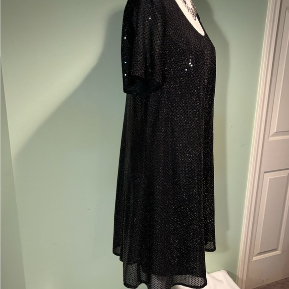 Black sequined swing shift dress size 14 - Picture 6 of 6